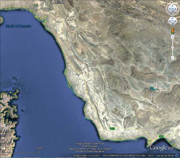 محدوده مورد مطالعه جهت مکان یابی برای پروژه آب رسانی به استان یزد